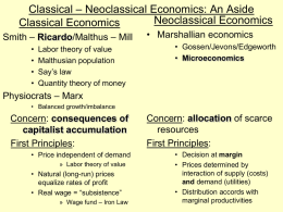 Classical – Neoclassical Economics