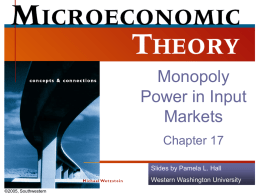 Monopoly Power in Input Markets