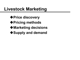 Livestock Marketing Decisions