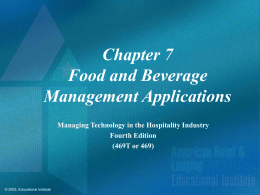 Competencies for Food and Beverage Management Applications