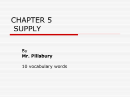 CHAPTER 5 WHAT IS SUPPLY?