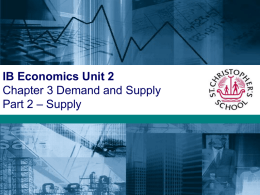 IB Economics - Introduction to Supply