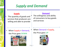 supply and demand - Warren Hills Regional School District