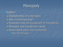 What is a monopoly?