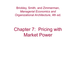 Pricing with market power objectives