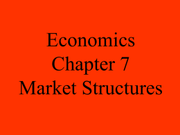 Economics Chapter 7 Market Structures