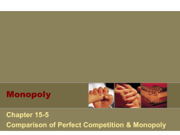 Monopoly Vs. Perfect Competition PPT