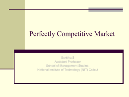 Markets Perfect Competition - DSS