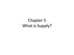 Chapter 5 What is Supply?