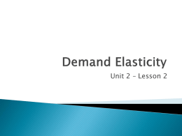 Lesson 2 elastic demand