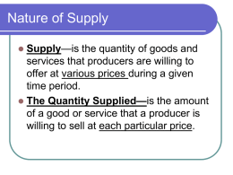 Nature of Supply