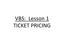 Ticket Pricing