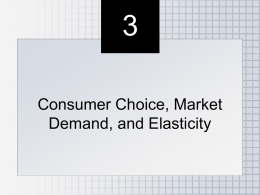 Consumer Choice, Market Demand, and Elasticity