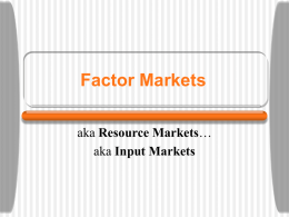 Factor Markets - pm