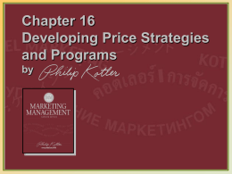 Chapter 16 Developing Price Strategies and Programs
