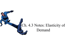 Ch. 4.3 Notes: Elasticity of Demand