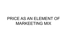 price as an element of markeeting mix