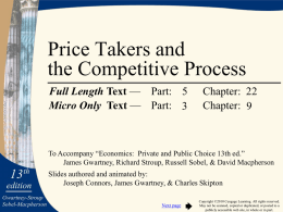 Price Takers and the Competitive Process