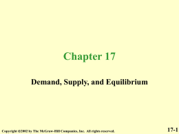 Powerpoint Chapter 17 - Demand, Supply, and Equilibrium