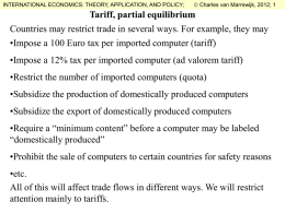 Tariff, partial equilibrium