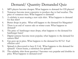 Demand/ Quantity Demanded Quiz