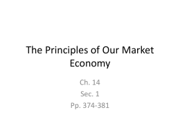 The Principles of Our Market Economy