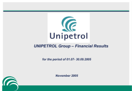 Comments on financial results of the Unipetrol Group