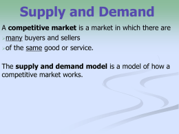 Supply and Demand - Mr. Lamb