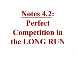 Perfect Competition in LONG RUN - pm