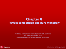 Chapter 9 Perfect competition and monopoly