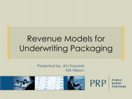 Revenue Modesl for Underwriting Packages