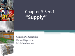 Chapter 5 Sec.1 “Supply”