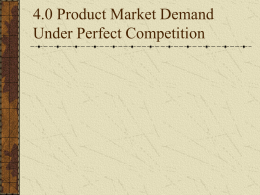 4.0 Product Market Demand Under Perfect Competition