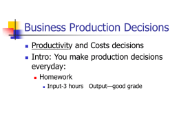 Supply and Costs of Production