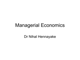 What is Managerial Economics?