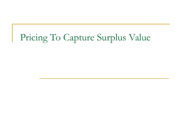 Pricing To Capture Surplus Value
