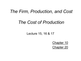 Short-run Production Costs
