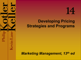 developing pricing strategies