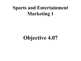 Sports and Entertainment Marketing 1