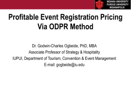 Profitable Event Registration Pricing Via ODPR Method