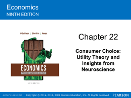 22. Consumer Choice: Utility Theory and Insights from Neuroscience