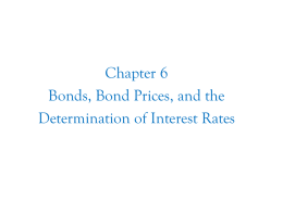 Chapter 6 Bonds, Bond Prices and the Determination of Interest Rates