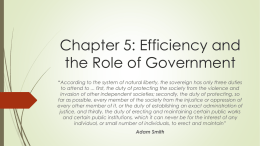 Chapter 5: Efficiency and the Role of Government