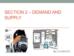 Ch. 3 * Demand and Supply
