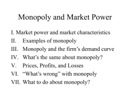 Monopoly and Market Power