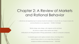 Chapter 2: A Review of Markets and Rational Behavior