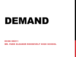 Demand - Eleanor Roosevelt High School