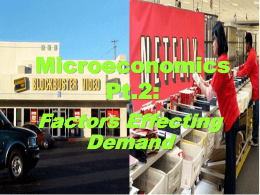 Microeconomics Pt.2: Factors Effecting Demand A) Change in the