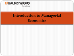 Introduction to Managerial Economics -