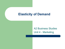 Elasticity of Demand - burgate